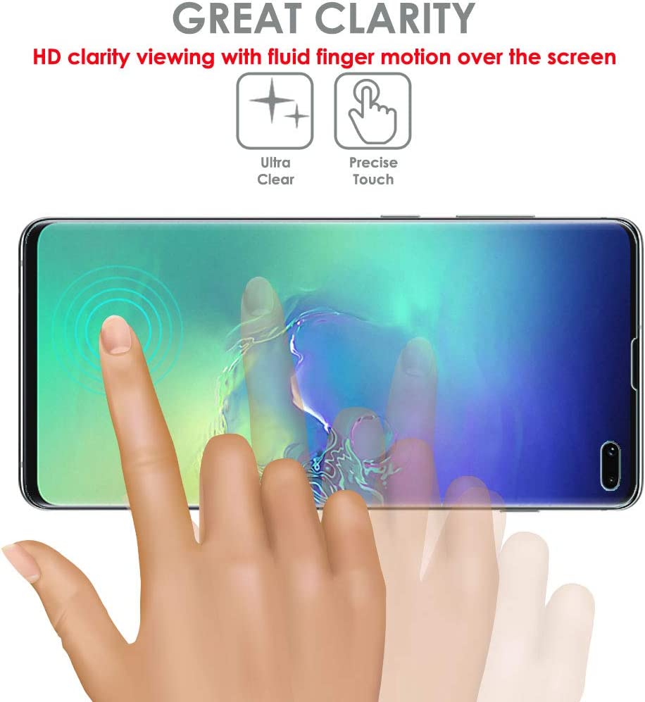 TECHGEAR Screen Protector fits Samsung Galaxy S10 Plus S10+ [ghostSHIELD Edition] Reinforced TPU film Screen Protector [FULL Screen Coverage]