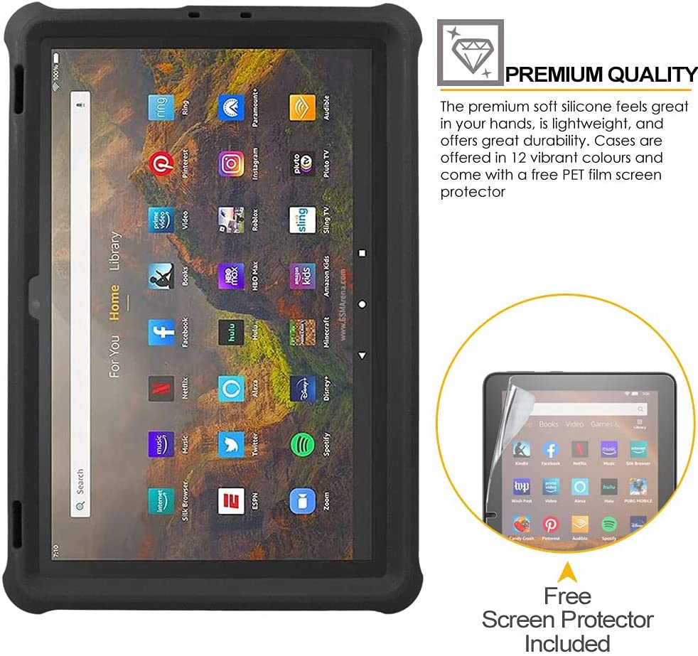 [Bumper Case] Shockproof Soft Easy Grip Case for Amazon Fire HD 10" / HD 10 Plus 11th Generation / 2021