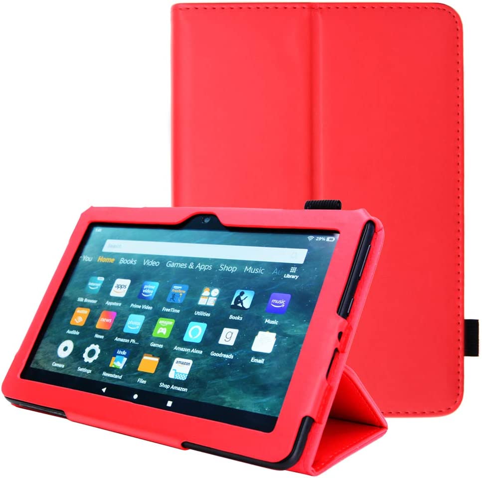 [Folio Case] Smart Cover Stand with Auto Sleep/Wake & Hand Strap For Amazon Fire HD 8" / HD 8" Plus (2024, 2022 & 2020 / 14th, 12th & 10th Generation)