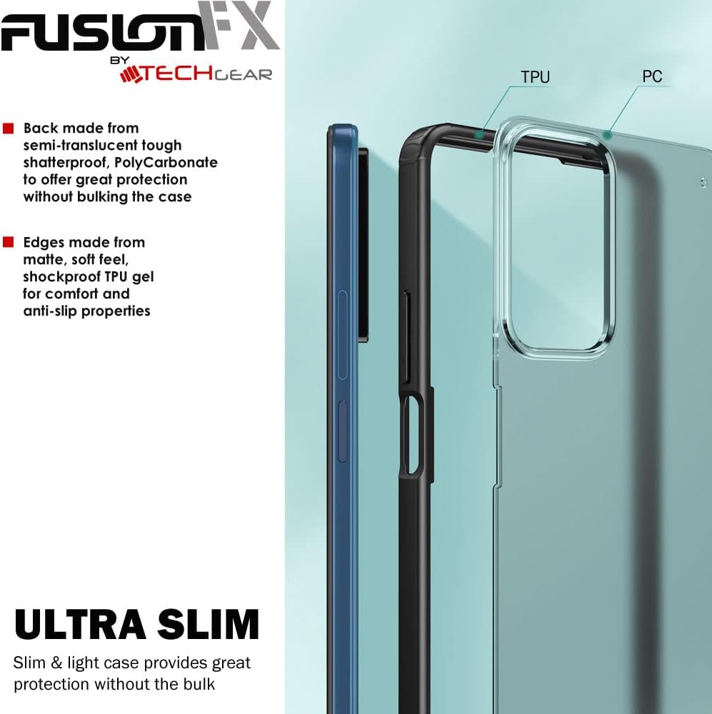 [Fusion FX Case] Slim & Light Tough Fused Gel Bumper & Hard Back Matte Case for Redmi Note 11