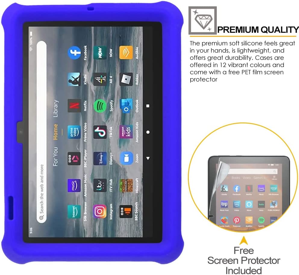 [Bumper Case] Shockproof Soft Easy Grip Case for Amazon Fire 7" (2022 / 12th Generation)