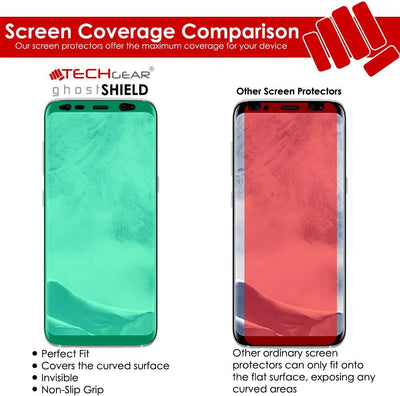 TECHGEAR Screen Protector to fit Samsung Galaxy S9 [ghostSHIELD Edition] TPU Screen Protector with Full Screen Coverage inc Curved Screen