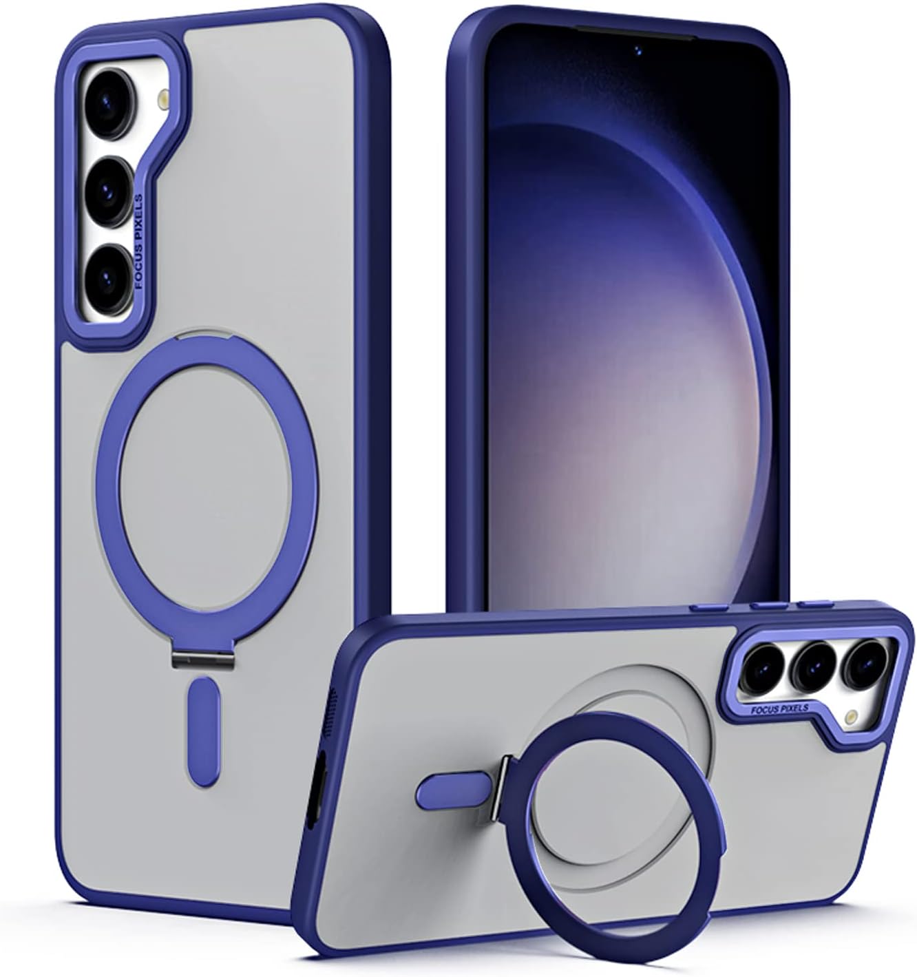 [Fusion Armour Ring] Premium Tough Protective Magnetic Ring Kickstand Case, Wireless Charging Cover for Samsung Galaxy S23 Plus