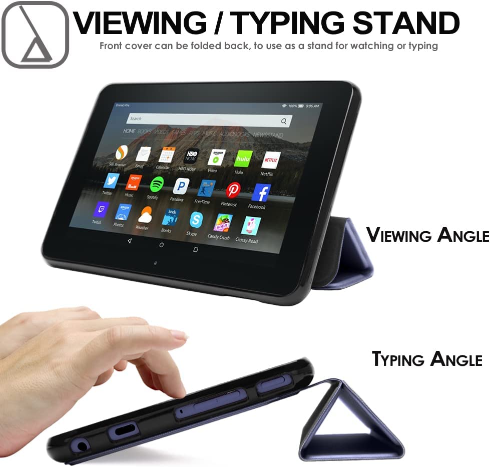 [Smart Case] Slim Stand Cover with Auto Sleep/Wake for Amazon Fire 7 (2022 / 12th Generation)