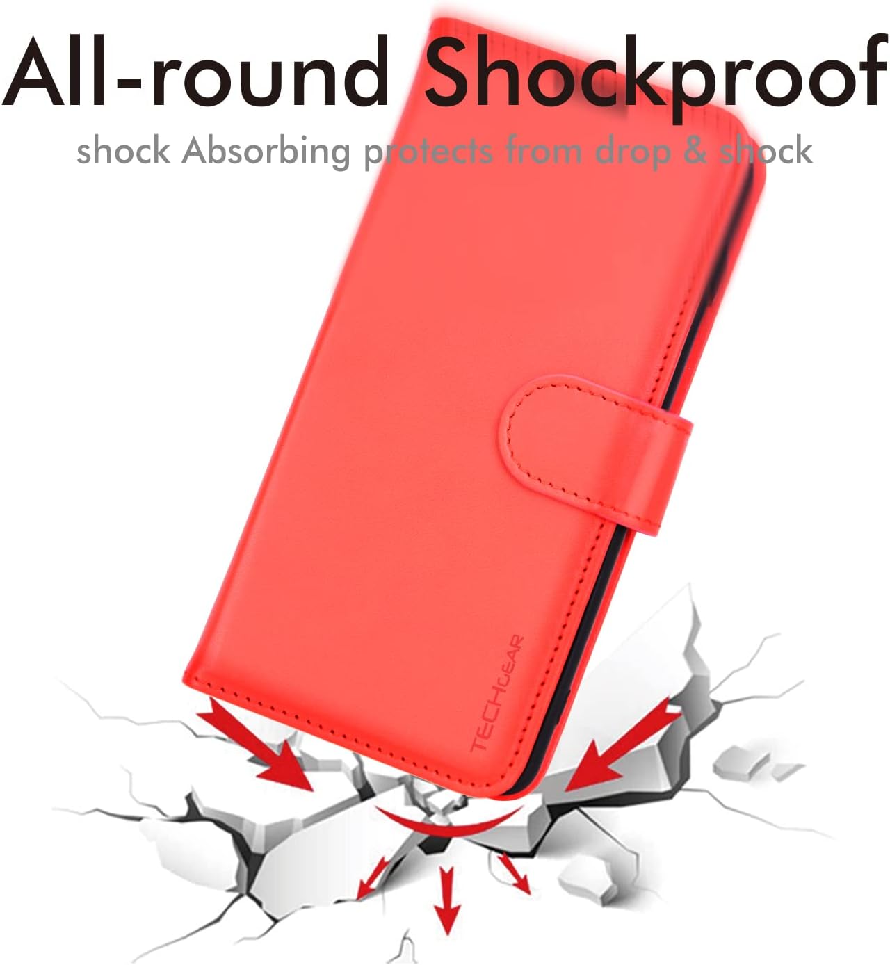 [Wallet Case] Protective Cover with Cash & Card Holder, Stand and Wrist Strap For Apple iPhone 14