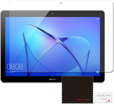 [Pack of 2] TECHGEAR Screen Protectors for Huawei MediaPad T3 10 (9.6" Screen) - Clear Screen Protector with Screen Cleaning Cloth & Application Card