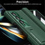 Samsung Galaxy Z Fold 4 Case Screen Protector Phone Case with Hinge Protection, Leather Fit Cover with Built-in Glass Screen Protector & Kickstand