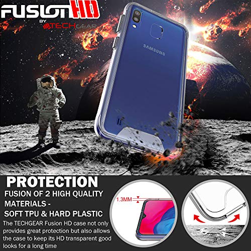 [Fusion HD Case] Shockproof Fused Gel Bumper & Hard Back Slim Clear Cover for Samsung Galaxy A40