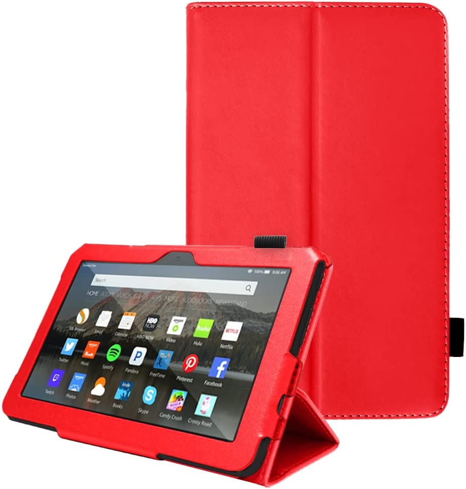 [Folio Case] Smart Cover Stand with Auto Sleep/Wake & Hand Strap For New Amazon Fire 7" (12th Generation / 2022)