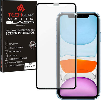 TECHGEAR Anti Glare Screen Protector for iPhone 11 - MATTE 3D GLASS Edition Genuine Tempered Glass Full Screen Protector