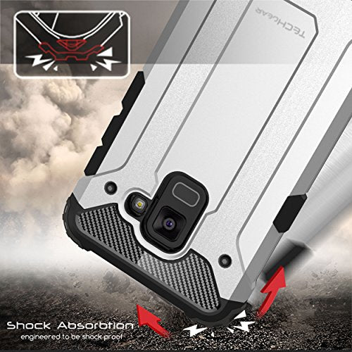 [Tough Armoured Case] ShockProof Dual-Layer Protective Heavy Duty Cover for Samsung Galaxy A8 2018
