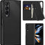 Samsung Galaxy Z Fold 4 Leather Wallet Case, Detachable Magnetic 2in1 Case with Screen Frame, Card Wallet & Stand
