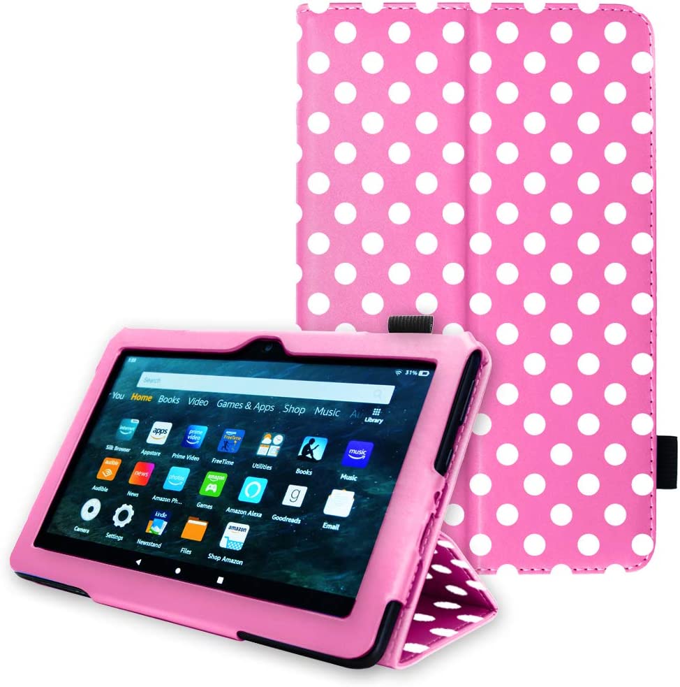 [Folio Case] Smart Cover Stand with Auto Sleep/Wake & Hand Strap For Amazon Fire HD 8" / HD 8" Plus (2024, 2022 & 2020 / 14th, 12th & 10th Generation)