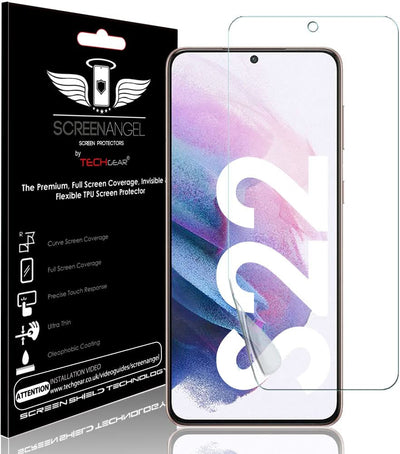 TECHGEAR Screen Protector fits Samsung Galaxy S22 5G [Screen Angel Edition][Case Friendly] [Bubble Free] [FULL Screen Coverage] TPU Film