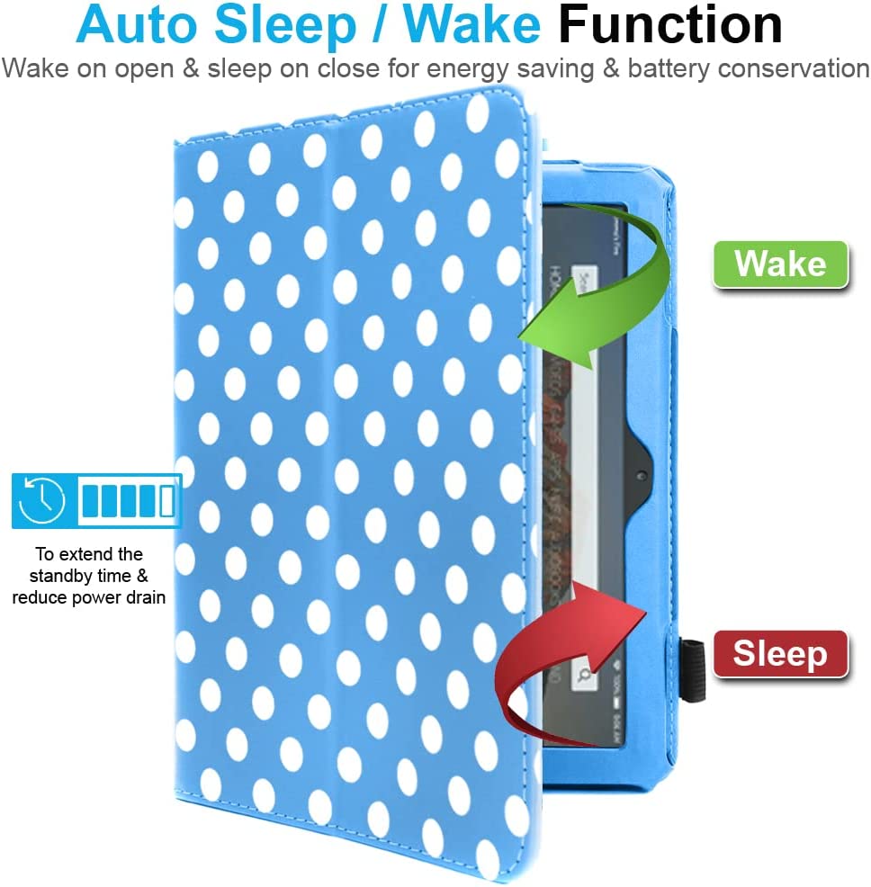 [Folio Case] Smart Cover Stand with Auto Sleep/Wake & Hand Strap For New Amazon Fire 7" (12th Generation / 2022)