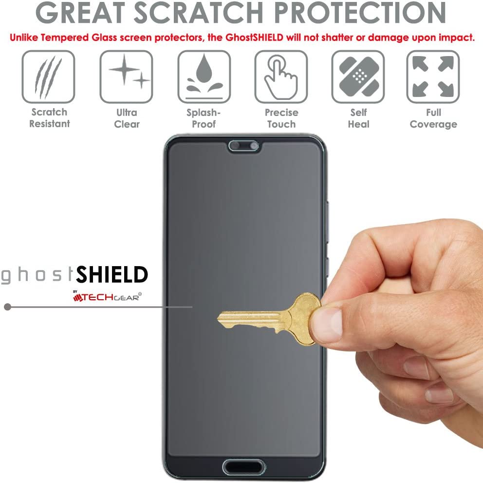 TECHGEAR Screen Protector to fit Huawei P20 Pro [ghostSHIELD Edition] Reinforced Flexible TPU Screen Protector with Full Screen Coverage