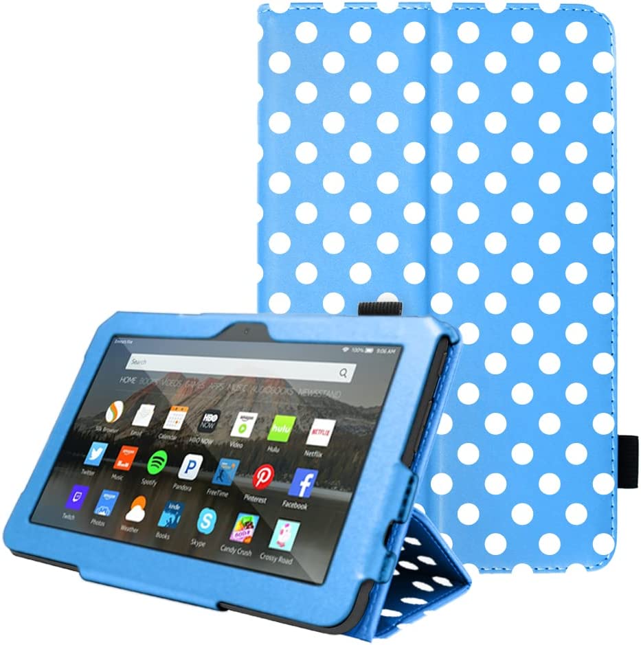 [Folio Case] Smart Cover Stand with Auto Sleep/Wake & Hand Strap For New Amazon Fire 7" (12th Generation / 2022)