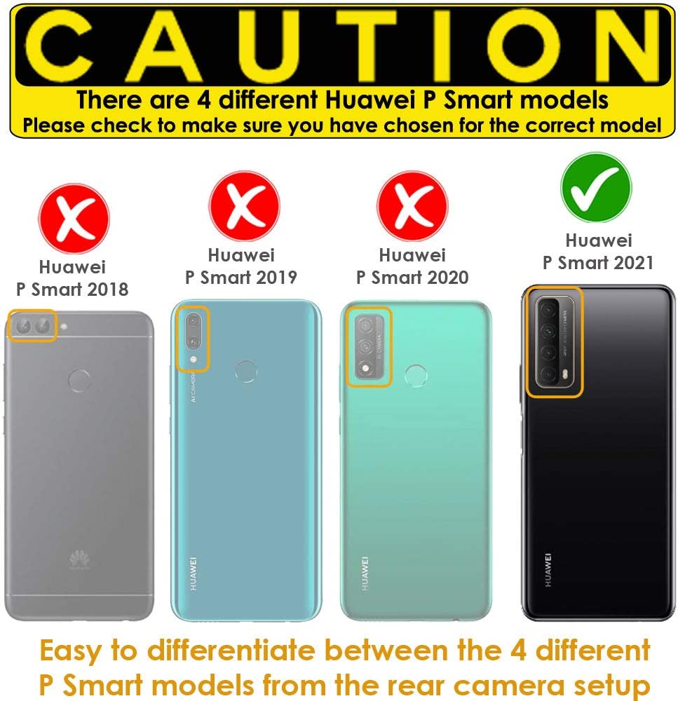 [3 Pack] TECHGEAR Screen Protectors Compatible with Huawei P Smart 2021, CLEAR LCD Screen Protectors Cover Guards