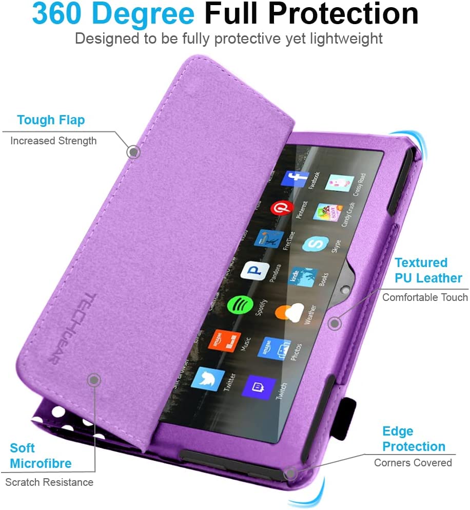 [Folio Case] Smart Cover Stand with Auto Sleep/Wake & Hand Strap For New Amazon Fire 7" (12th Generation / 2022)