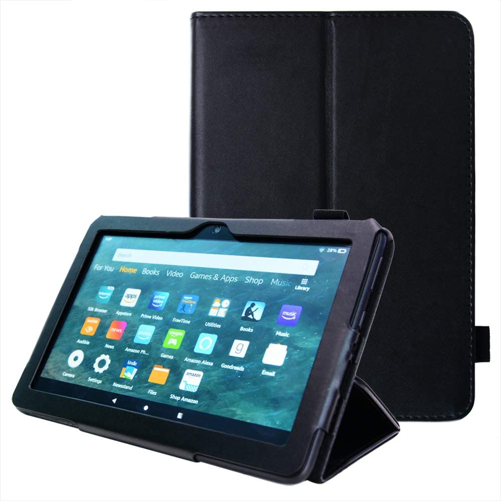 [Folio Case] Smart Cover Stand with Auto Sleep/Wake & Hand Strap For Amazon Fire HD 8" / HD 8" Plus (2024, 2022 & 2020 / 14th, 12th & 10th Generation)