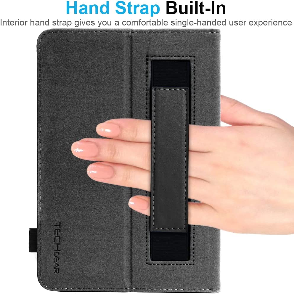 [Folio Case] Smart Cover Stand with Auto Sleep/Wake & Hand Strap For New Amazon Fire 7" (12th Generation / 2022)
