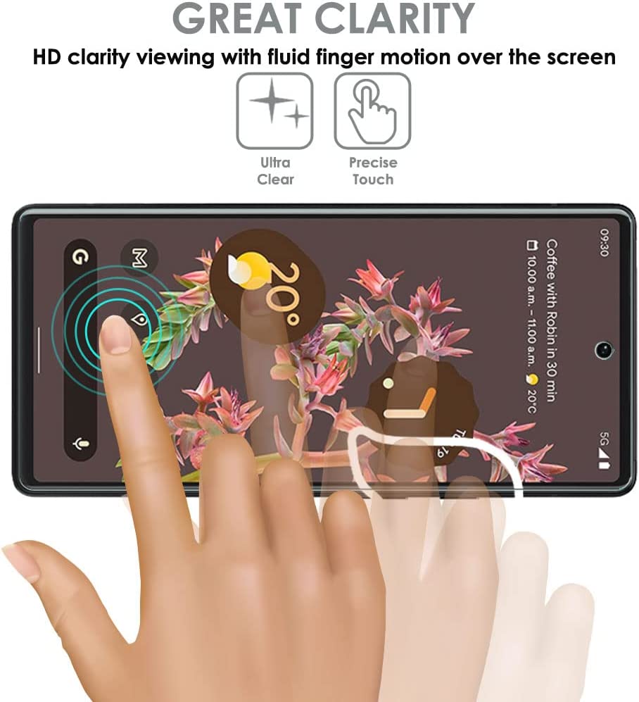 TECHGEAR Screen Protector fits Google Pixel 6 Pro [Screen Angel Edition] [Bubble Free] [FULL Screen Coverage] HD Clear Flexible TPU Film