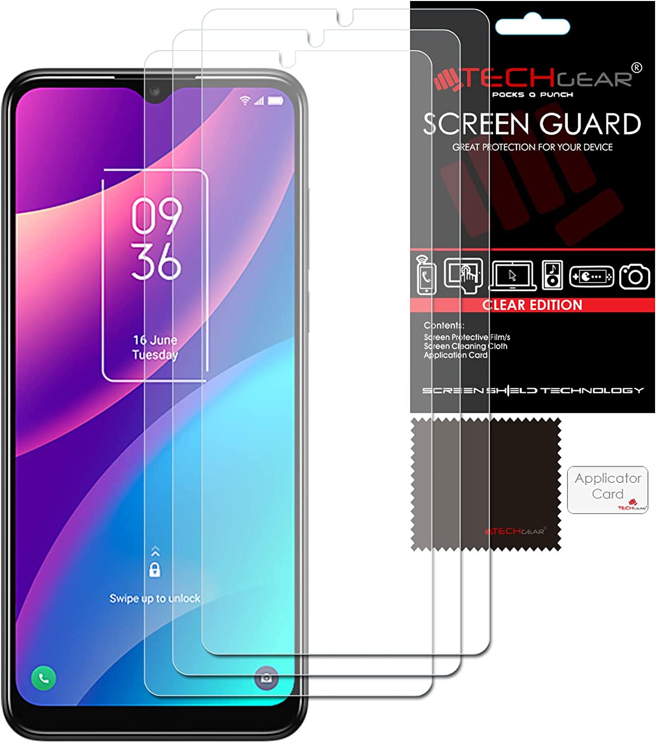 [5 Pack] TECHGEAR Screen Protectors Compatible for TCL 306& TCL 30 SE, CLEAR LCD Screen Protectors Cover Guards
