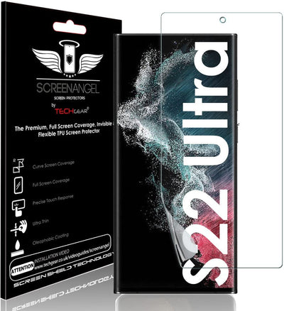 TECHGEAR Screen Protector fits Samsung Galaxy S22 Ultra [Screen Angel Edition][Case Friendly] [Bubble Free] [FULL Screen Coverage] TPU Film
