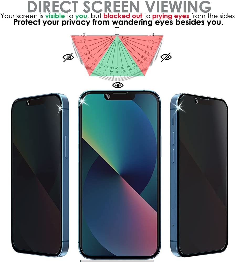 iPhone 13 Pro Max Anti Spy, Privacy Tempered Glass Screen Protectors