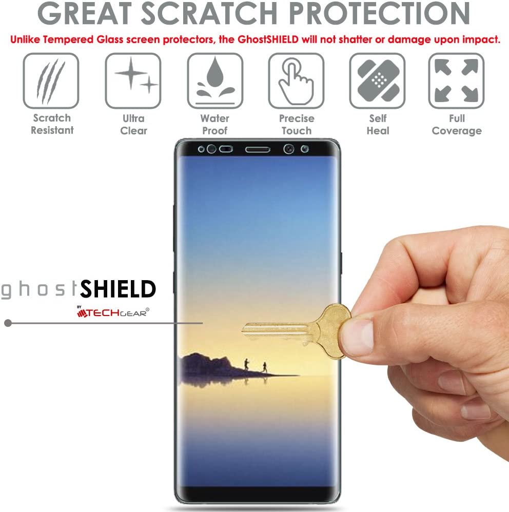 TECHGEAR Screen Protector to fit Samsung Galaxy Note 9 [ghostSHIELD Edition] TPU Screen Protector with Full Screen Coverage inc Curved Screen