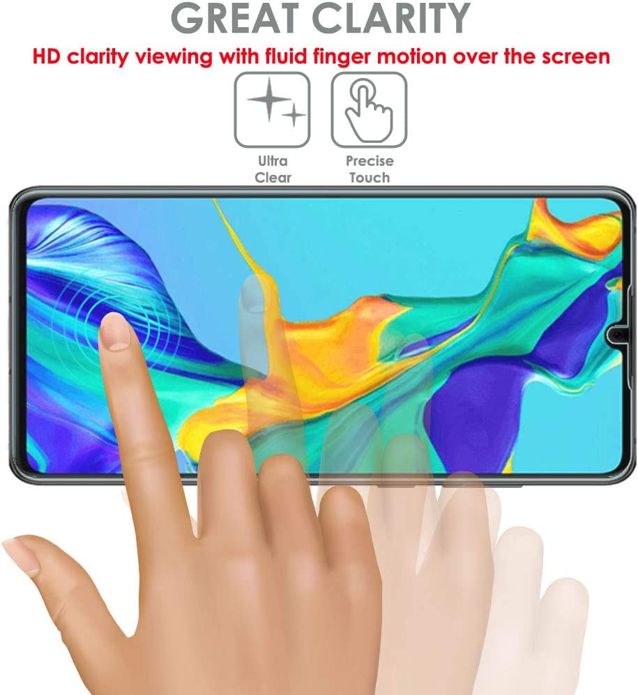 [Pack of 2] TECHGEAR Screen Protectors fit Huawei P30 [ghostSHIELD Edition] Reinforced TPU film Screen Protector with FULL Screen Coverage inc