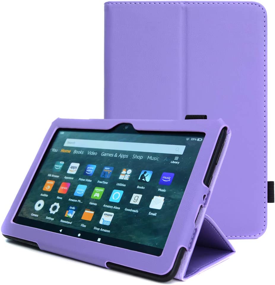 [Folio Case] Smart Cover Stand with Auto Sleep/Wake & Hand Strap For Amazon Fire HD 8" / HD 8" Plus (2024, 2022 & 2020 / 14th, 12th & 10th Generation)