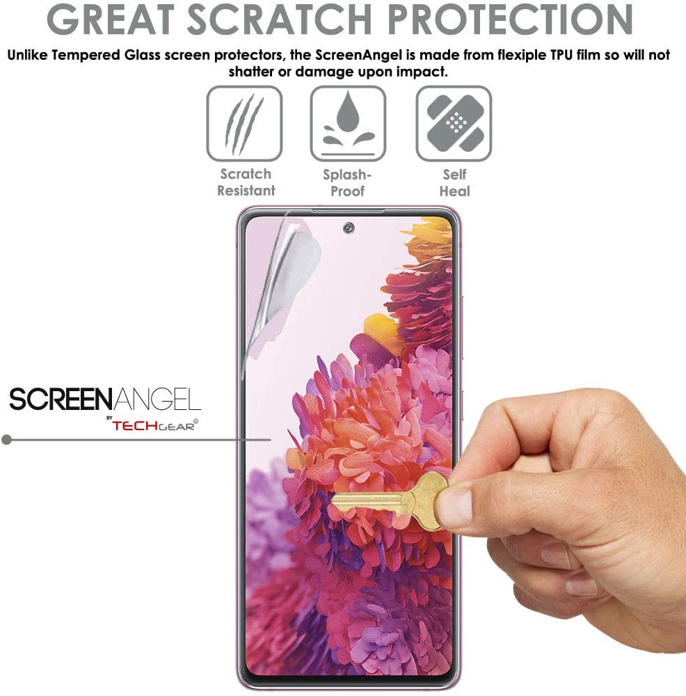 TECHGEAR Screen Protector fits Samsung Galaxy S20 FE [Screen Angel Edition][Case Friendly] [Bubble Free] [FULL Screen Coverage] TPU Film