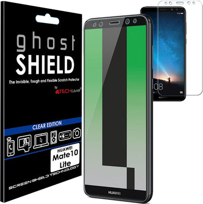 [2 Pack] TECHGEAR Screen Protectors to fit Huawei Mate 10 Lite [ghostSHIELD Edition]Reinforced Flexible TPU Screen Protector with Full Screen Coverage
