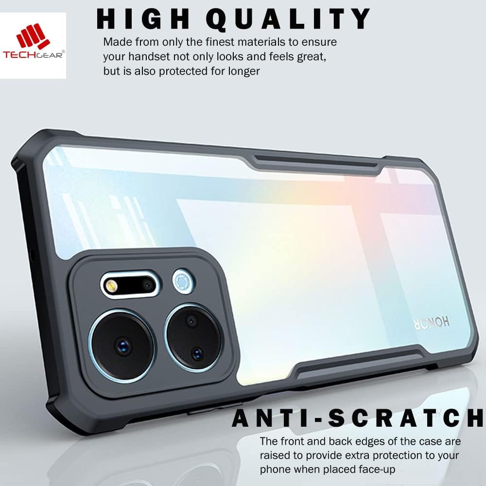 [Fusion Armour Case] Premium Hybrid Tough Heavy Duty, Clear Back, Bumper Case for Honor X7a