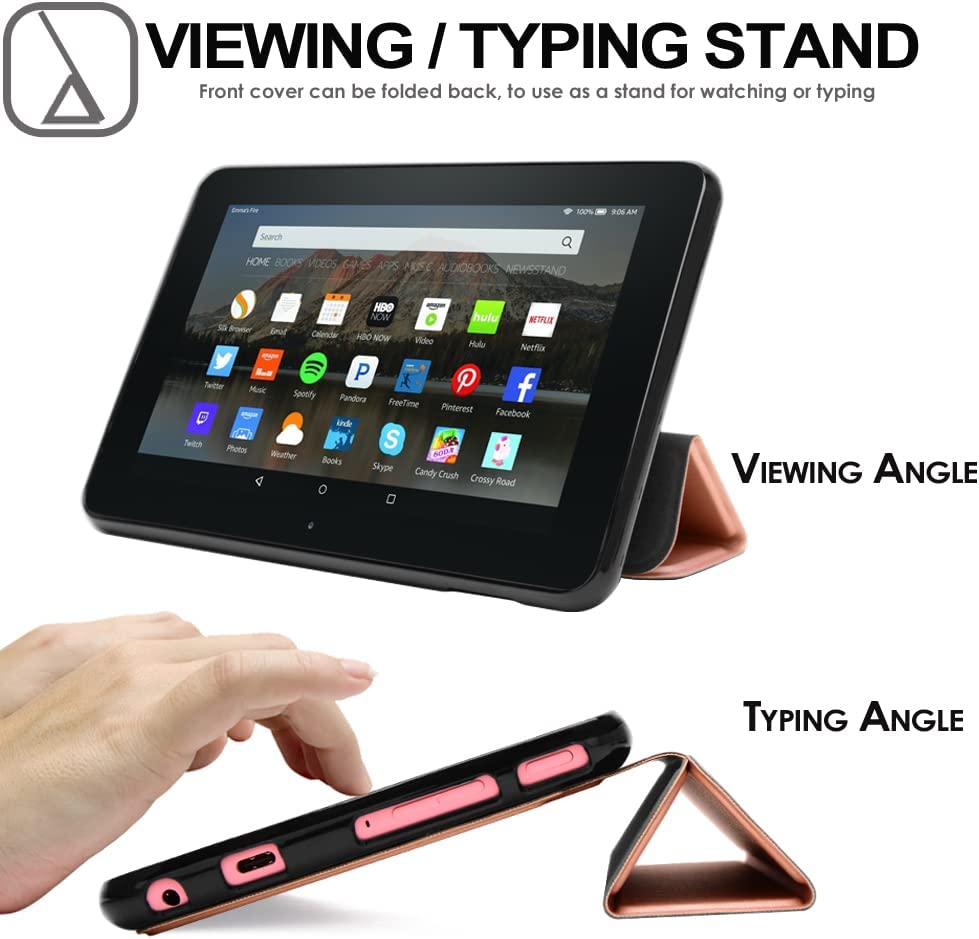 [Smart Case] Slim Stand Cover with Auto Sleep/Wake for Amazon Fire 7 (2022 / 12th Generation)