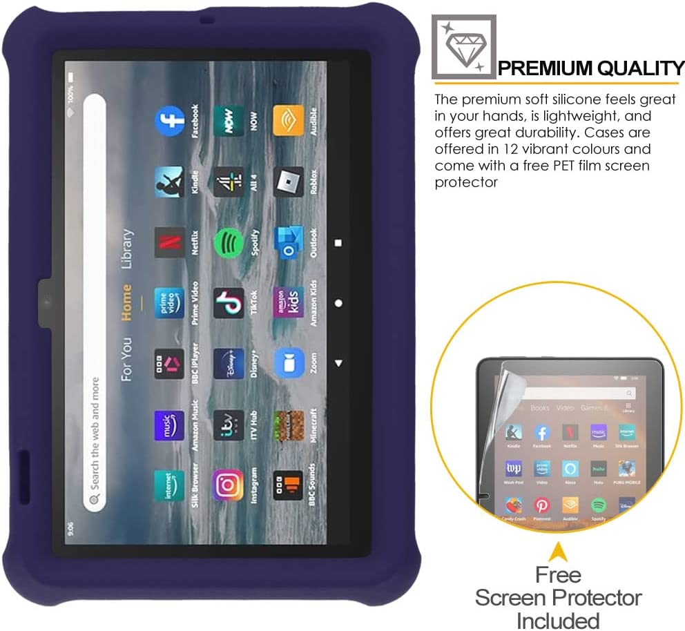 [Bumper Case] Shockproof Soft Easy Grip Case for Amazon Fire 7" (2022 / 12th Generation)