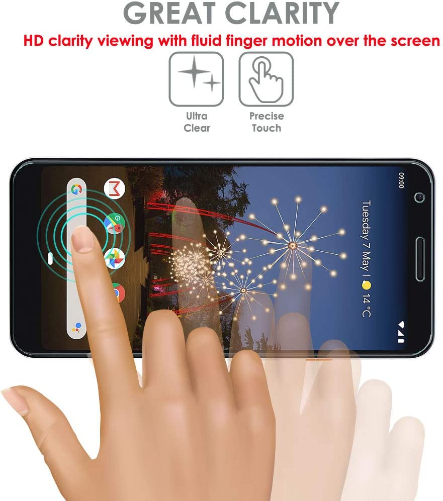 TECHGEAR Screen Protector fits Google Pixel 3a [ghostSHIELD Edition] Reinforced TPU film Screen Protector [FULL Screen Coverage] Curved Screen Area
