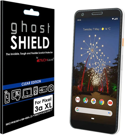 TECHGEAR Screen Protector fits Google Pixel 3a XL [ghostSHIELD Edition] Genuine Reinforced TPU film Screen Protector [FULL Screen Coverage]