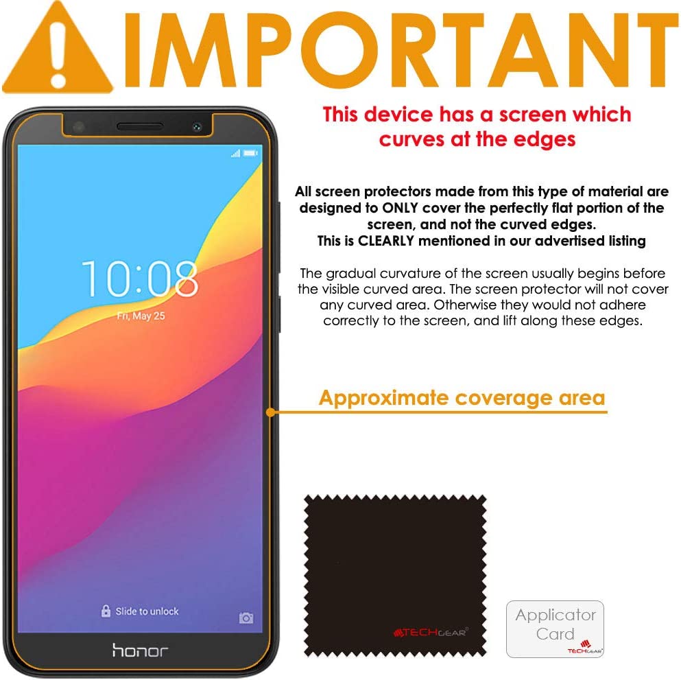 [3 Pack] TECHGEAR Screen Protectors for Honor 7S - Clear Lcd Screen Protectors Cover Guards Compatible with Honor 7S