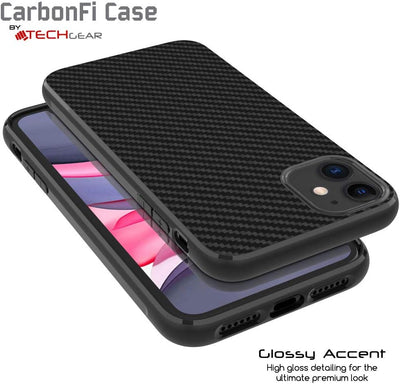 [CarbonFi Case] Flexible Shockproof  Slim Fit Case Cover with Carbon Fibre Detailing for iPhone 11