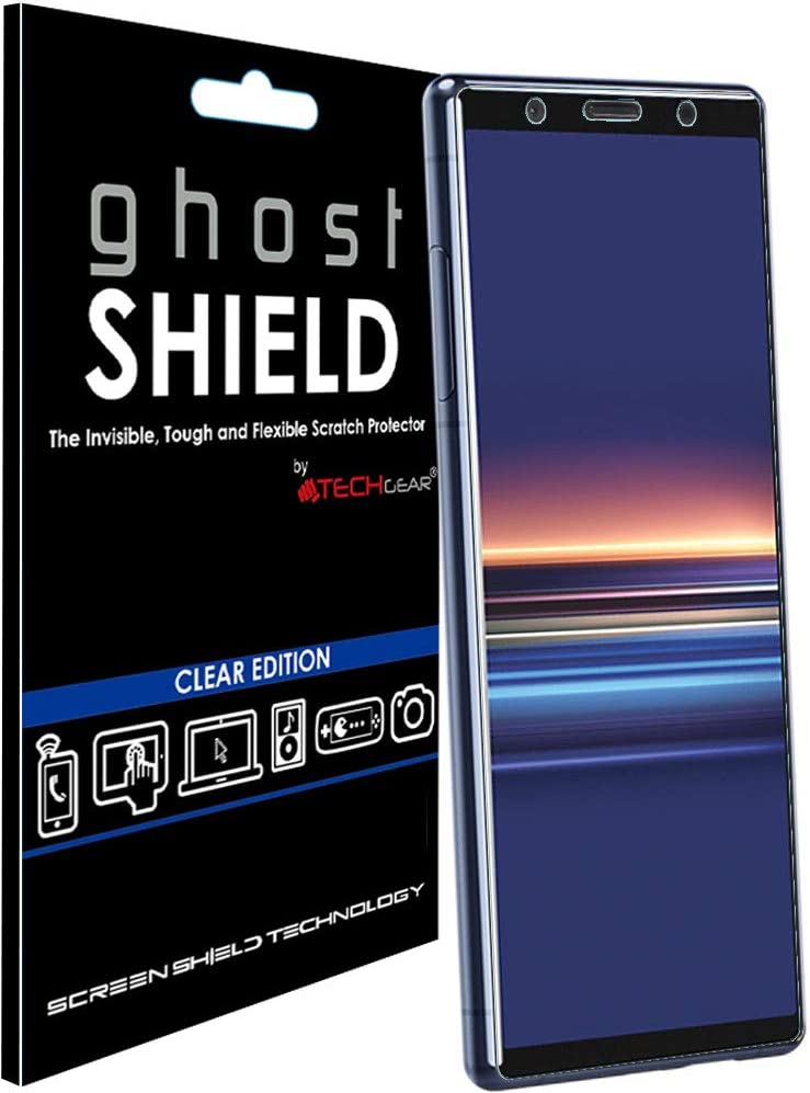 TECHGEAR Screen Protector fits Sony Xperia 5 [ghostSHIELD Edition] Reinforced TPU film Screen Protector with FULL Screen Coverage inc