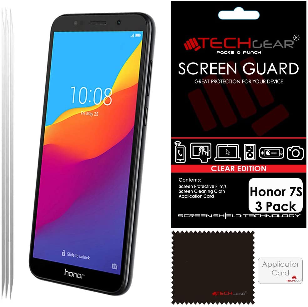 [3 Pack] TECHGEAR Screen Protectors for Honor 7S - Clear Lcd Screen Protectors Cover Guards Compatible with Honor 7S