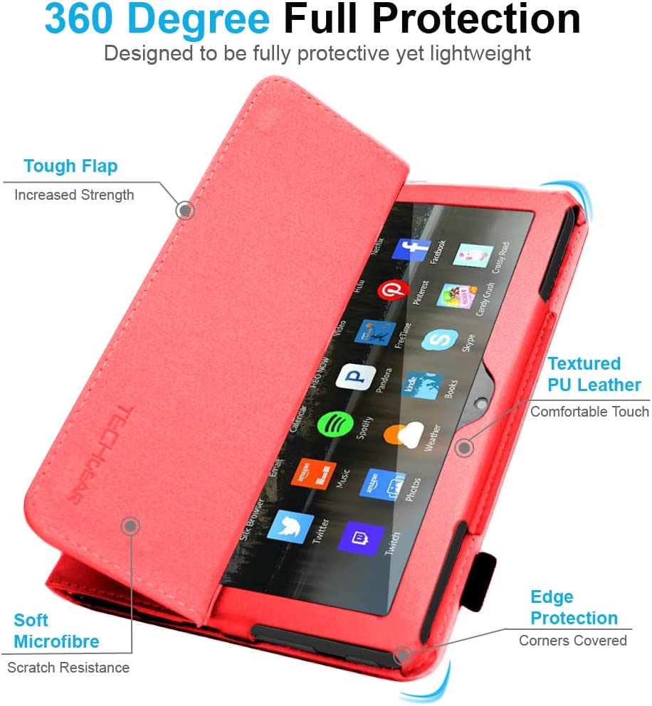 [Folio Case] Smart Cover Stand with Auto Sleep/Wake & Hand Strap For New Amazon Fire 7" (12th Generation / 2022)