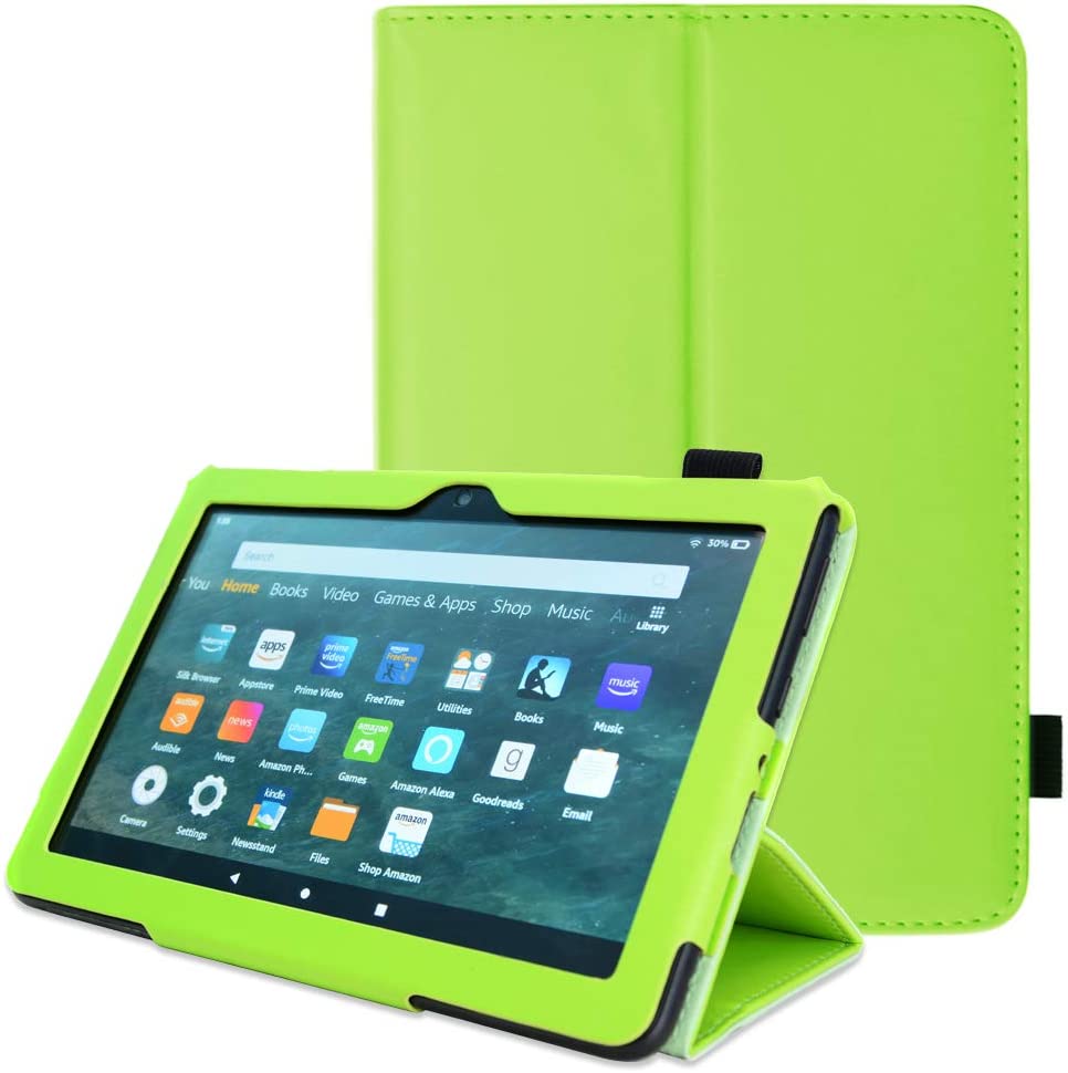 [Folio Case] Smart Cover Stand with Auto Sleep/Wake & Hand Strap For Amazon Fire HD 8" / HD 8" Plus (2024, 2022 & 2020 / 14th, 12th & 10th Generation)