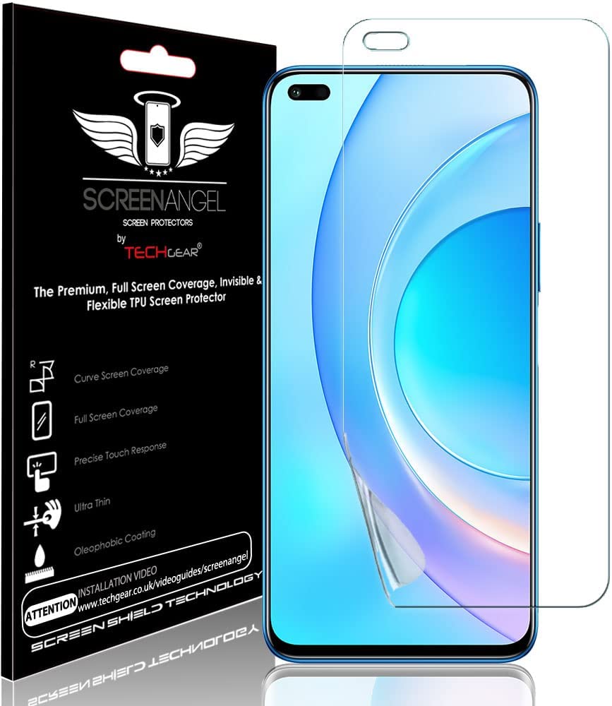 TECHGEAR [2 Pack] Screen Protector fits Honor 50 Lite [Screen Angel Edition] [Bubble Free] [FULL Screen Coverage] HD Clear Flexible TPU Film