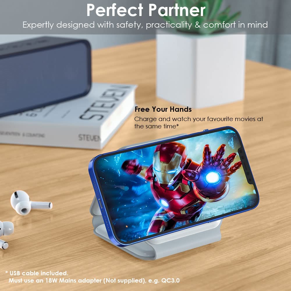 3 in 1 Wireless Charger Pad Station, Fast Magnetic Charger Stand