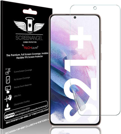 TECHGEAR Screen Protector fits Samsung Galaxy S21 Plus [Screen Angel Edition][Case Friendly] [Bubble Free] [FULL Screen Coverage] TPU Film