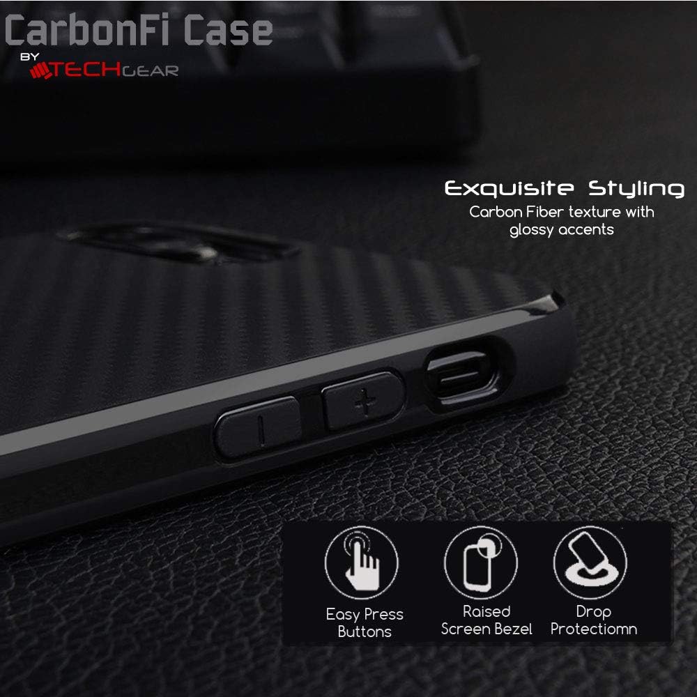 [CarbonFi Case] Flexible Shockproof  Slim Fit Case Cover with Carbon Fibre Detailing for iPhone 11