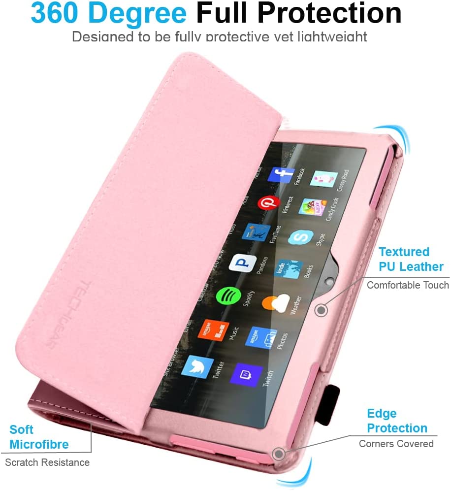 [Folio Case] Smart Cover Stand with Auto Sleep/Wake & Hand Strap For New Amazon Fire 7" (12th Generation / 2022)
